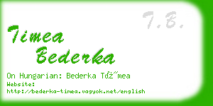 timea bederka business card